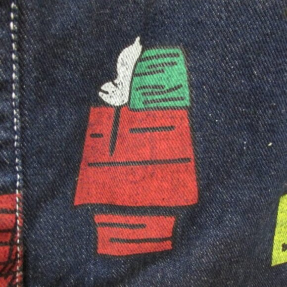 Monthorigin Charlie Brown & Snoopy 90's Denim Overalls Size Medium Oversized - Picture 5 of 12